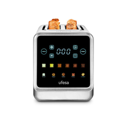 Torradeira Ufesa One Touch Duo Plus | Inox, 1450W, Digital, Memória, 2 Ranhuras Largas