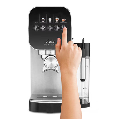 Máquina Café Expresso UFESA Sienna Latte | 15 bar, 2 chávenas, E.S.E