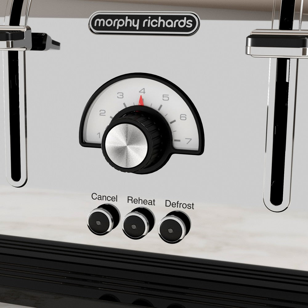 Torradeira Morphy Richards Venture Retro | 4 Fatias, Branco